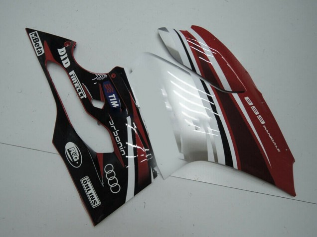 2011-2014 Ducati Panigale 899 Motorcycle Fairing - White Red Glossy Black