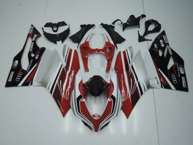 Best 2011-2014 Ducati Panigale 899 Motorcycle Fairing - White Red Glossy Black