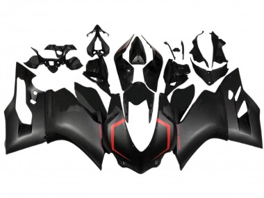 Best 2015-2020 Ducati 1299 Motorcycle Fairings - Black Carbon Fiber Style Red