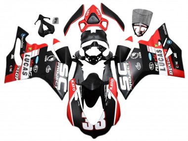 Best 2015-2020 Ducati 959/1299 Motorcycle Fairings - White Red Matte Black Lucas 33