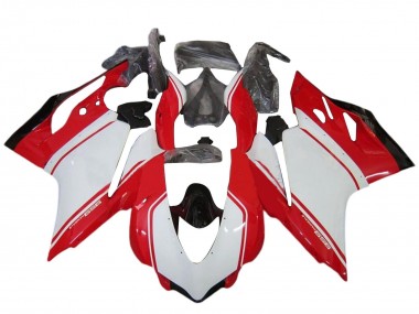 Best 2015-2020 Ducati 959 Motorcycle Fairing Kits - White Red Glossy Black