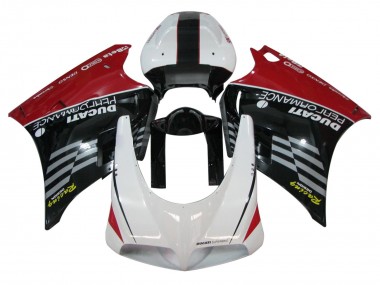 Best 1993-2005 Ducati 748/916/996/998 Motorcycle Fairings - White Red Glossy Black Racing Performance