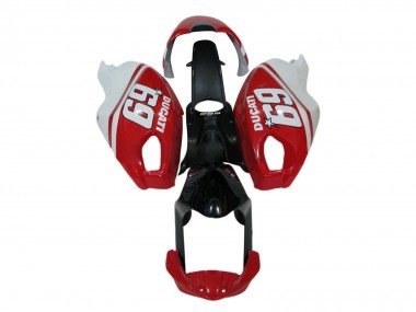 Best 2008-2012 Ducati Monster 696 796 1100 1100S Motorcycle Fairings - White Red Glossy Black 69