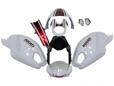 Best 2008-2012 Ducati Monster 696 796 1100 1100S Motorcycle Fairings - White Red Glossy Black