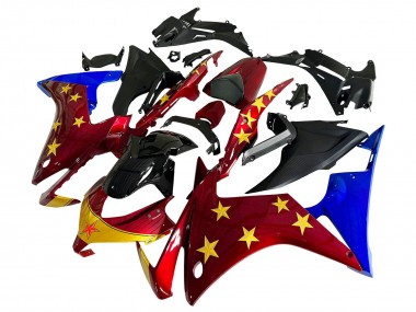 Best 2013-2015 Honda CBR500R Motorcycle Fairings - Red Blue Yellow Star