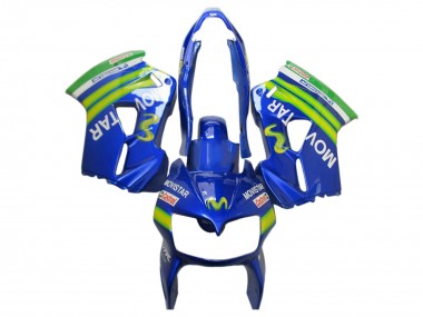Best 2002-2013 Honda VFR 800 Motorcycle Fairings - Blue Green White MoviStar Castrol