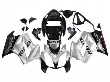 Best 2002-2013 Honda VFR 800 Motorcycle Fairings - Silver Glossy Black Repsol