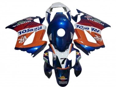 Best 2002-2013 Honda VFR 800 Motorcycle Fairings - White Orange Blue Repsol