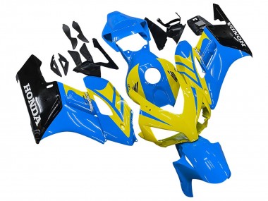Best 2004-2005 Honda CBR1000RR Motorcycle Fairings - Blue Yellow Glossy Black
