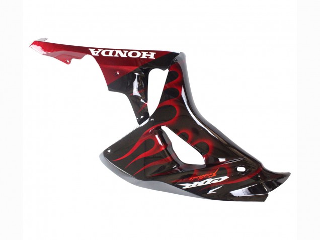2006-2007 Honda CBR1000RR Motorcycle Fairing - Glossy Black Red Flame