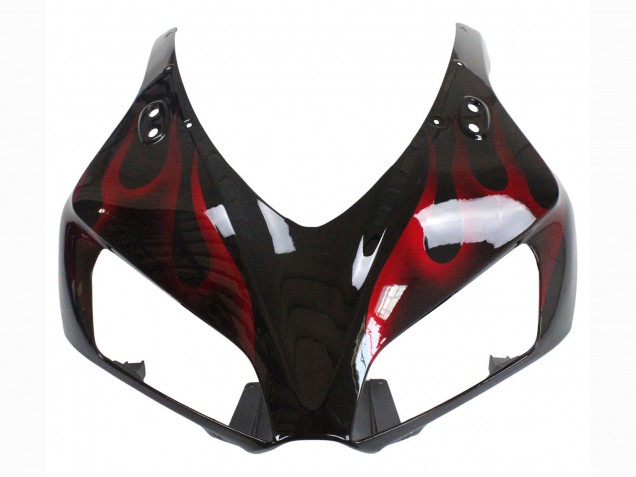 2006-2007 Honda CBR1000RR Motorcycle Fairing - Glossy Black Red Flame