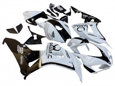 Best 2006-2007 Honda CBR1000RR Motorcycle Fairings - White Glossy Black Pramac