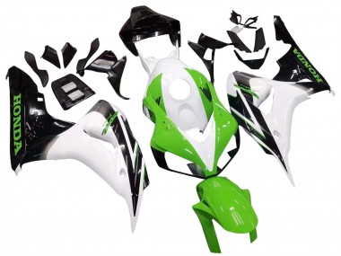 Best 2006-2007 Honda CBR1000RR Motorcycle Fairing - White Green Glossy Black