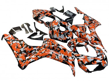 Best 2006-2007 Honda CBR1000RR Motorcycle Fairings - Black Orange Silver Camouflage