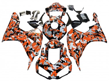Best 2006-2007 Honda CBR1000RR Motorcycle Fairings - Black Orange Silver Camouflage