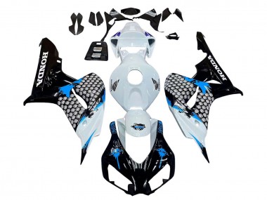 Best 2006-2007 Honda CBR1000RR Motorcycle Fairing - White Blue Glossy Black