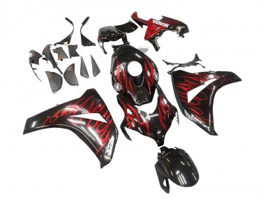 Best 2008-2011 Honda CBR1000RR Motorcycle Fairing - Glossy Black Red Flame