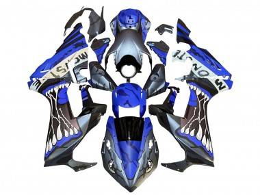 Best 2017-2023 Honda CBR1000RR Motorcycle Fairings - Blue Grey Glossy Black Monster