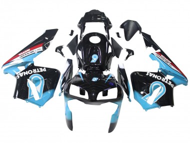 Best 2003-2004 Honda CBR600RR Motorcycle Fairings - Light Blue Red Glossy Black Dunlop