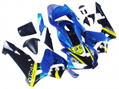 Best 2003-2004 Honda CBR600RR Motorcycle Fairings - Blue Neon Yellow Glossy Black Shark