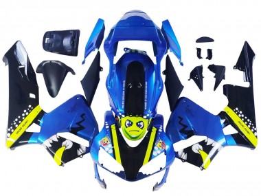Best 2003-2004 Honda CBR600RR Motorcycle Fairings - Blue Neon Yellow Glossy Black Shark