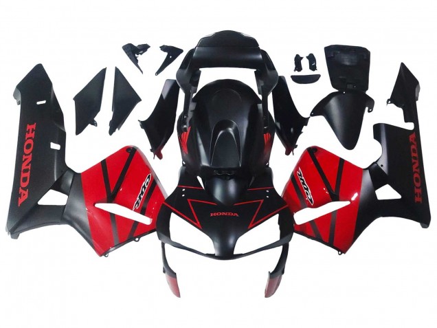 2003-2004 Honda CBR600RR Motorcycle Fairings - Red Glossy Black Matte Black