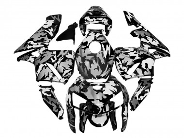 Best 2005-2006 Honda CBR600RR Motorcycle Fairings - Black White Grey Camouflage
