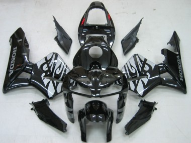 Best 2005-2006 Honda CBR600RR Motorcycle Fairings - Glossy Black Grey Flame