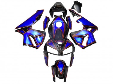 Best 2005-2006 Honda CBR600RR Motorcycle Fairings - Blue Black with Red Line