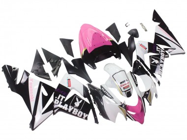 Best 2004-2005 Kawasaki ZX10R Motorcycle Fairings - Black Pink White Playboy Motul