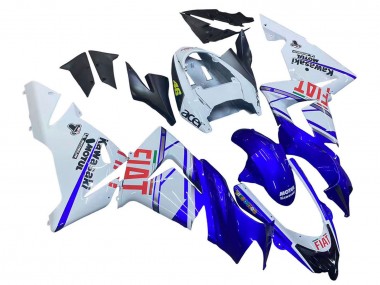 Best 2004-2005 Kawasaki ZX10R Motorcycle Fairings - Glossy Blue White Fiat Motul