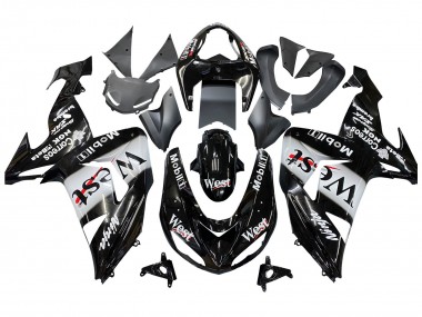 Best 2006-2007 Kawasaki ZX10R Motorcycle Fairings - Glossy Black White West