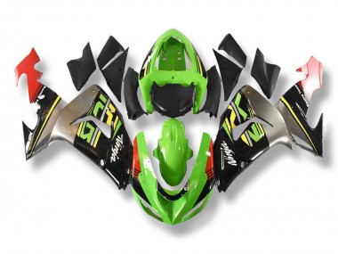 Best 2006-2007 Kawasaki ZX10R Motorcycle Fairings - Green Grey Red Black Yellow