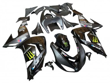 Best 2006-2007 Kawasaki ZX10R Motorcycle Fairings - Grey Yellow Glossy Black Monster Elf