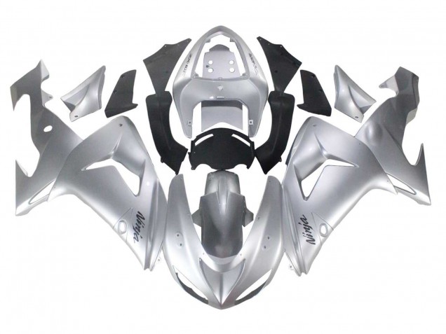 2006-2007 Kawasaki ZX10R Motorcycle Fairings - Silver Black Ninja