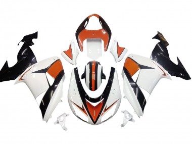 Best 2006-2007 Kawasaki ZX10R Motorcycle Fairings - White Orange Black
