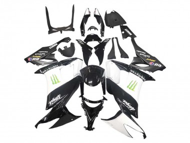 Best 2008-2010 Kawasaki ZX10R Motorcycle Fairings - Glossy Black White Green Monster Elf