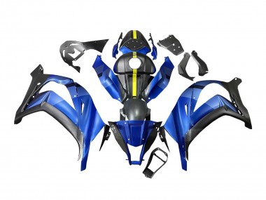 Best 2008-2010 Kawasaki ZX10R Motorcycle Fairings - Blue Yellow Matte Black