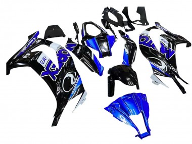 Best 2011-2015 Kawasaki ZX10R Motorcycle Fairings - Blue White Glossy Black