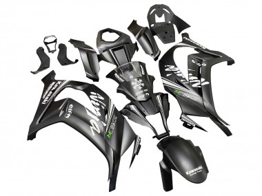 Best 2011-2015 Kawasaki ZX10R Motorcycle Fairings - Matte Black Green Elf