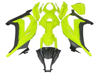 Best 2011-2015 Kawasaki ZX10R Motorcycle Fairings - Fluorescent Green Matte Black