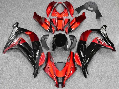 Best 2016-2020 Kawasaki ZX10R Motorcycle Fairings - Red Glossy Black
