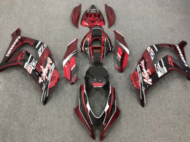 Best 2016-2020 Kawasaki ZX10R Motorcycle Fairings - Maroon Red White Glossy Black