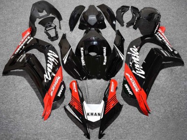 Best 2016-2020 Kawasaki ZX10R Motorcycle Fairings - Glossy Black Red White KHAN Spark