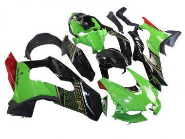 Best 2021-2025 Kawasaki ZX10R Motorcycle Fairing - Green Black Red Honeycomb