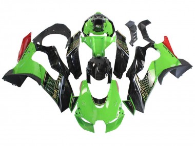 Best 2021-2025 Kawasaki ZX10R Motorcycle Fairing - Green Black Red Honeycomb