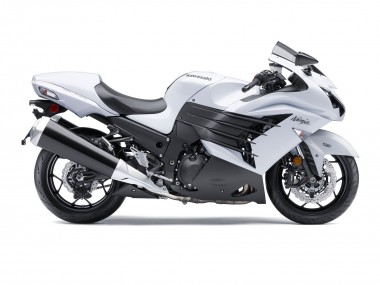 Best 2012-2024 Kawasaki ZX14R ZZR1400 Motorcycle Fairings - White Matte Black
