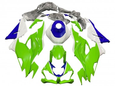 Best 2019-2022 Kawasaki ZX6R Motorcycle Fairings - White Blue Green