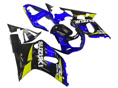 Best 2001-2003 Suzuki GSXR 600 / GSXR 750 Motorcycle Fairings - Blue Yellow Glossy Black