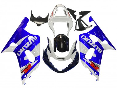 Best 2001-2003 Suzuki GSXR 600 / GSXR 750 Motorcycle Fairing - White Blue Glossy Black Red